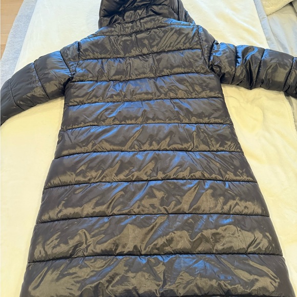 Superdry Shiny Black Long Puffer Jacket size 6 - Picture 6 of 12
